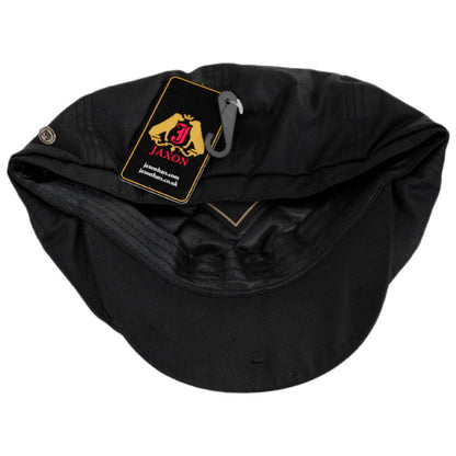 Jaxon & James | British Millerain Wax Cotton Newsboy Cap | 170010 | under | BLACK