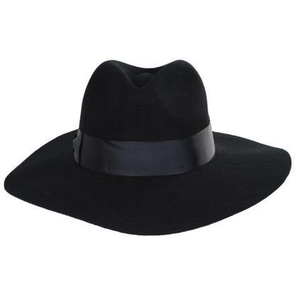 Bigalli | Zoey Floppy Brim Wool Felt Fedora Hat | 131433 | front | BLACK