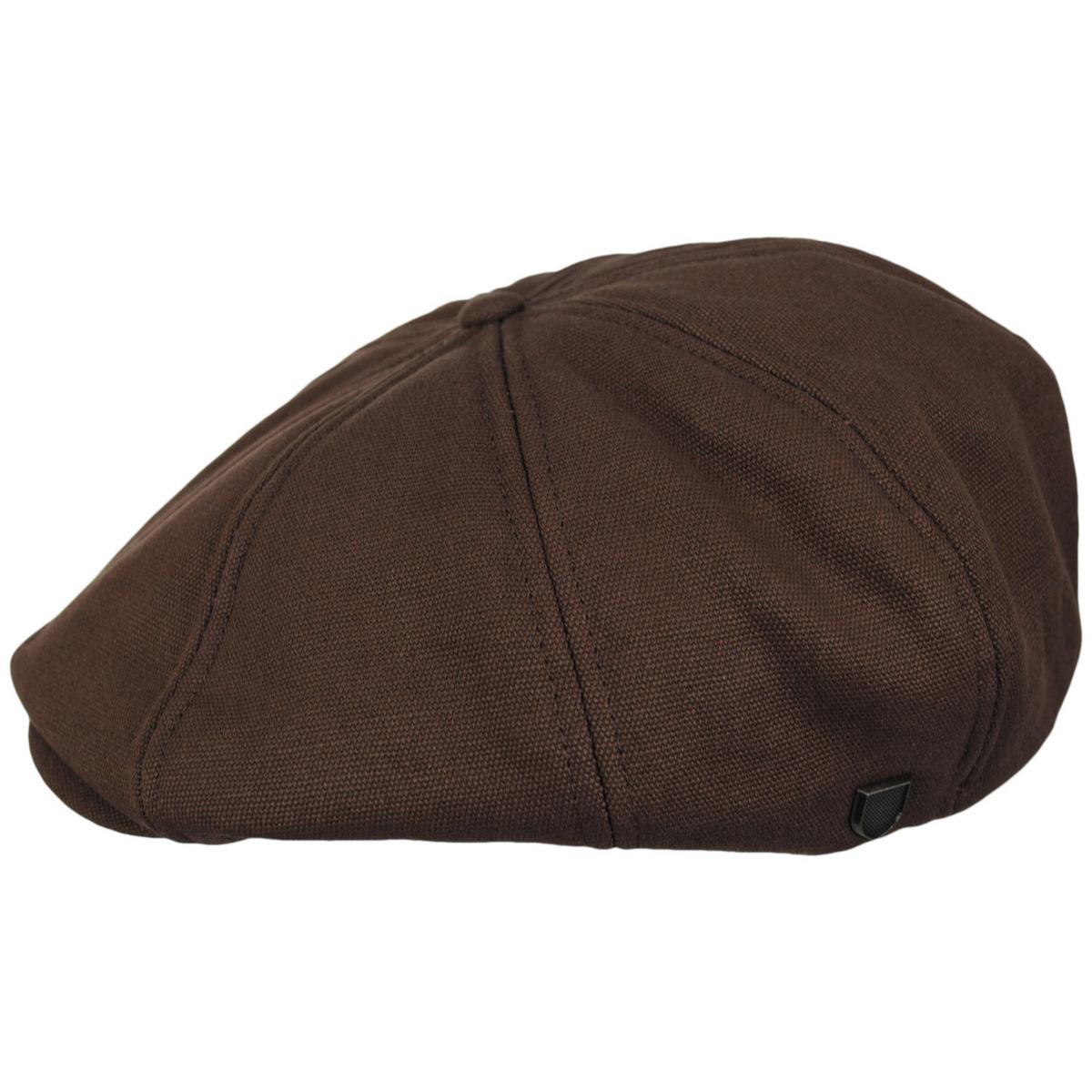 BRIXTON HATS | Brood Cotton Canvas Sherpa Lined Newsboy Cap | 161562 | profile | PINECONE BROWN