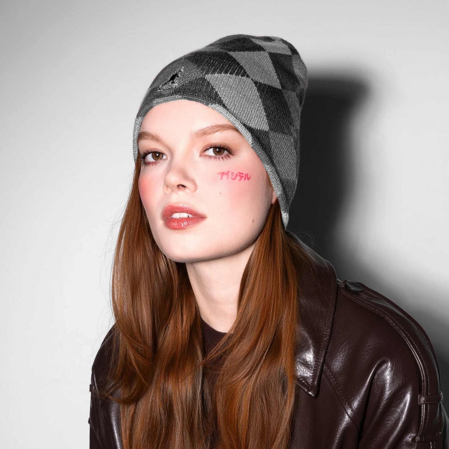 Kangol | Argyle 2-Way Pull-On Beanie Hat | 500407 | lsfone | BLACK