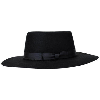 Jaxon Hats | Made in the USA - Classics Wool Felt Bolero Hat | 191721 | profile | BLACK