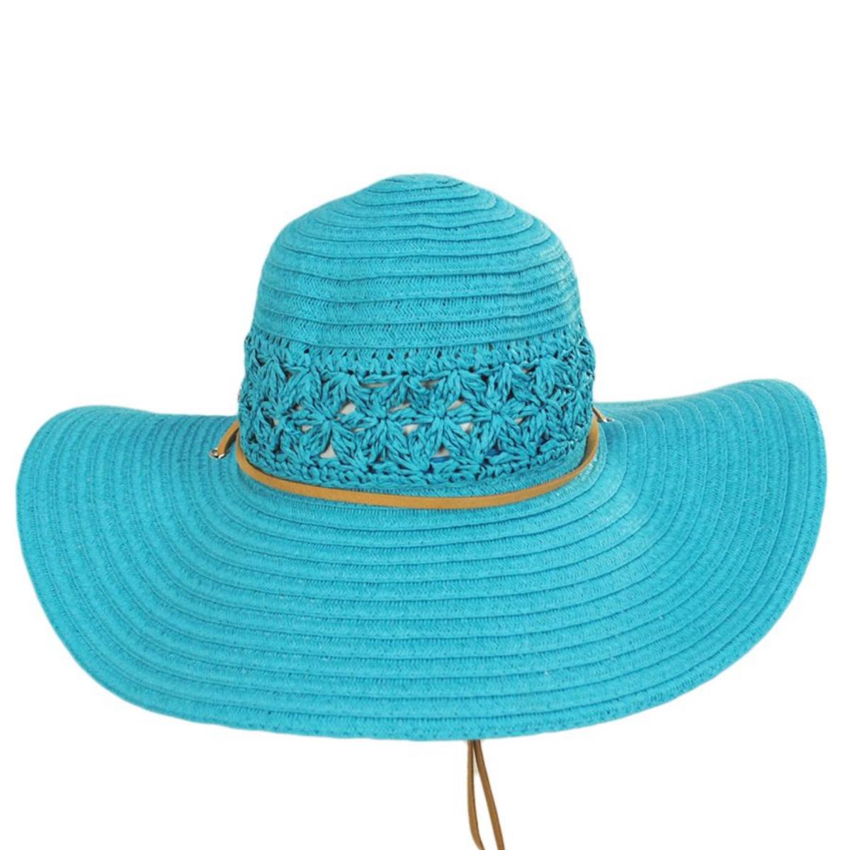 Cappelli | Mary Toyo Straw Swinger Hat | 101275 | front | TURQUOISE