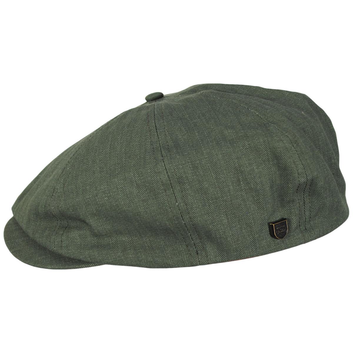 BRIXTON HATS | Fender Factory Cotton Herringbone Brood Newsboy Cap | 161573 | profile | OLIVE SURPLUS