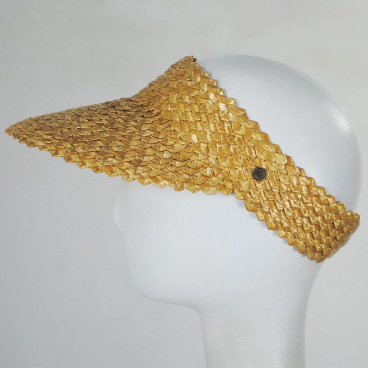 Hemlock Hat Co. | Capri Wheat Straw Visor | 195950 | profile | HONEYCOMB