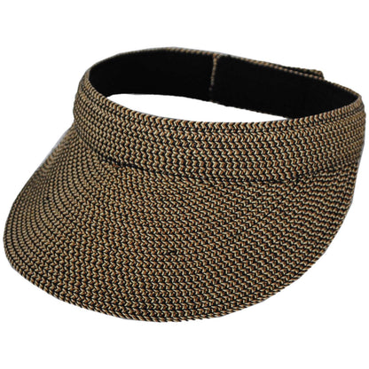 Jeanne Simmons | Toyo Braid Straw Tweed Visor Hat | 196207 | lead | BLACK TWEED