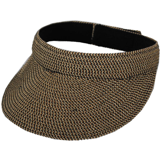 Jeanne Simmons | Toyo Braid Straw Tweed Visor Hat | 196207 | lead | BLACK TWEED