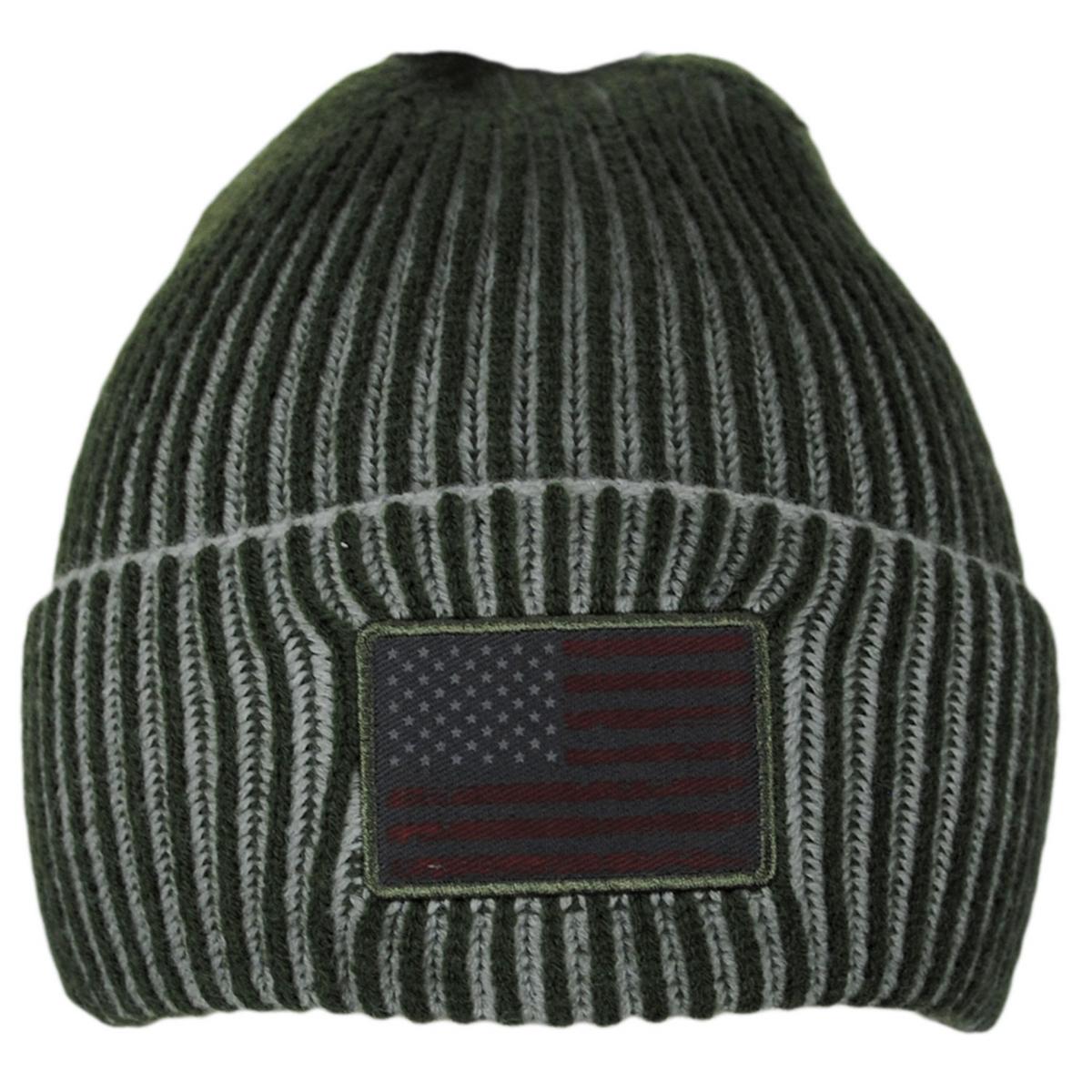 Dorfman Pacific | Constitution Acrylic Knit Beanie Hat | 500043 | front | OLIVE GREEN