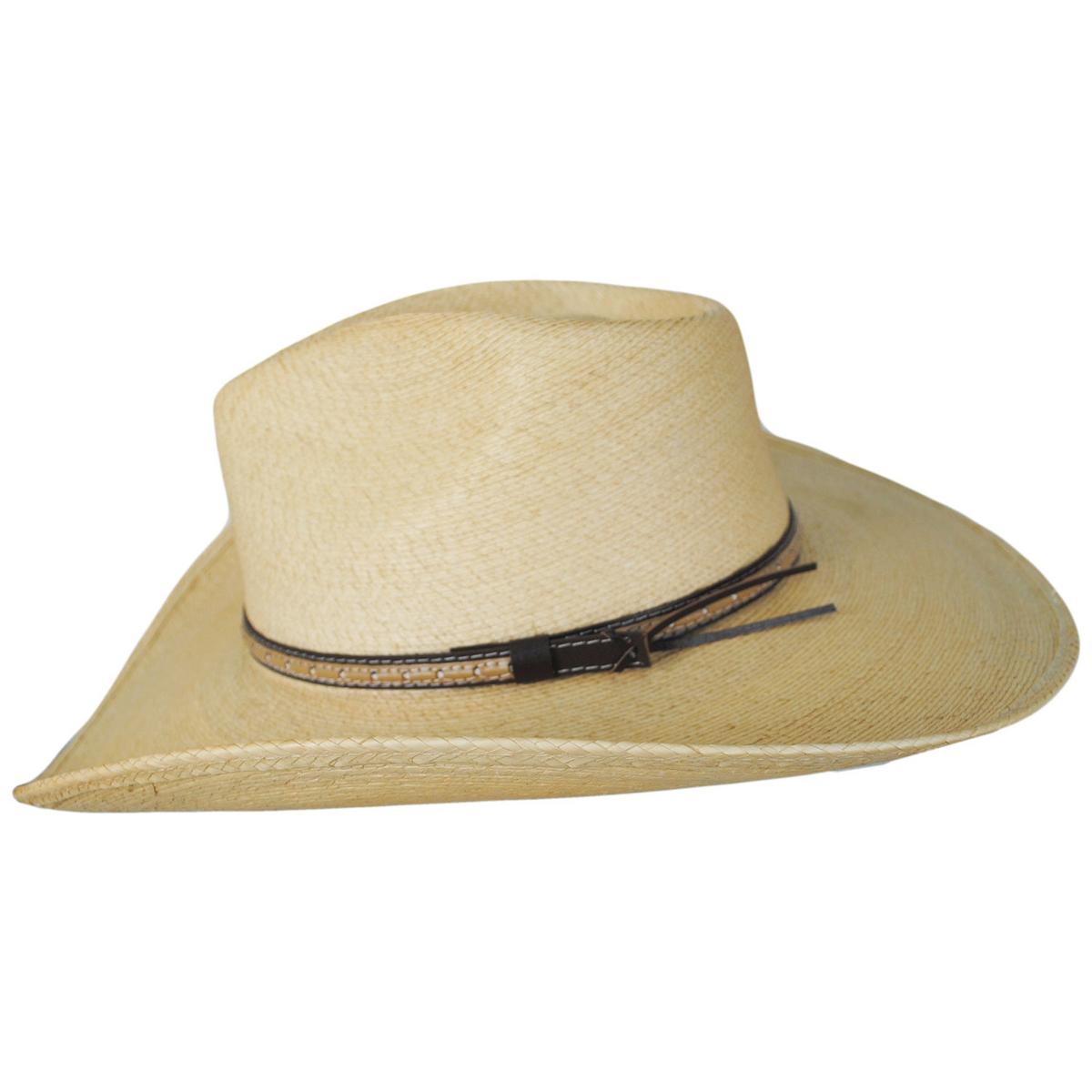 Stetson | Stetson Sawmill Palm Leaf Straw Western Hat | 126969 | profile | NATURAL TAN