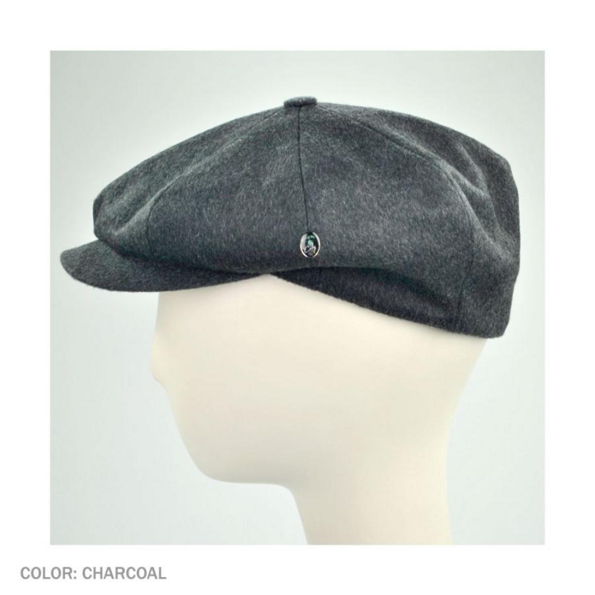 City Sport Caps |  Loden Wool Newsboy Cap | 175010 | profile | CHARCOAL