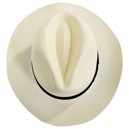 Bigalli | Diego Montecristi Fino Grade 20 Panama Straw Fedora Hat | 129231 | top | NATURAL