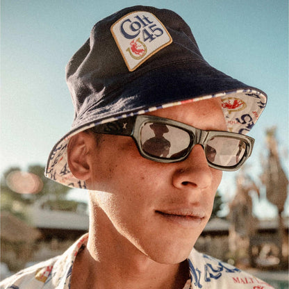 BRIXTON HATS | Colt 45 x Brixton Cotton Reversible Bucket Hat | 185559 | lsmone | MULTI/MIDNIGHT BLUE