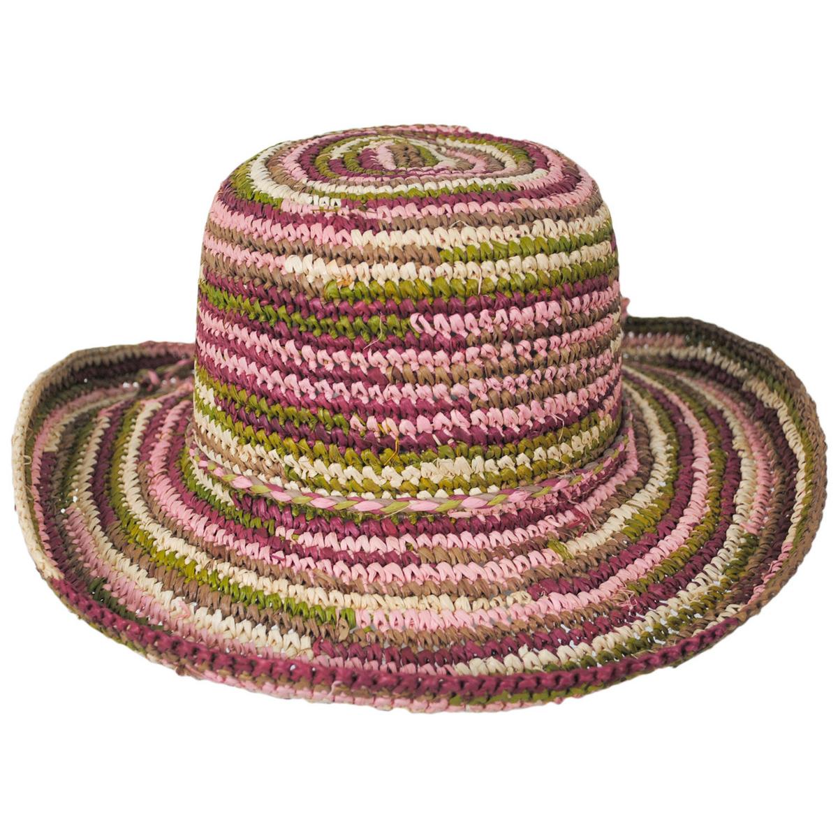 San Diego Hat Company | La Playa Raffia Straw Sun Hat | 103603 | front | MIXED EARTHTONE