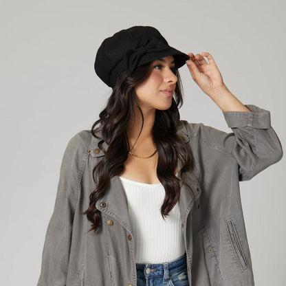 San Diego Hat Company | Side Bow Wool Newsboy Cap | 108669 | lsmone | BLACK
