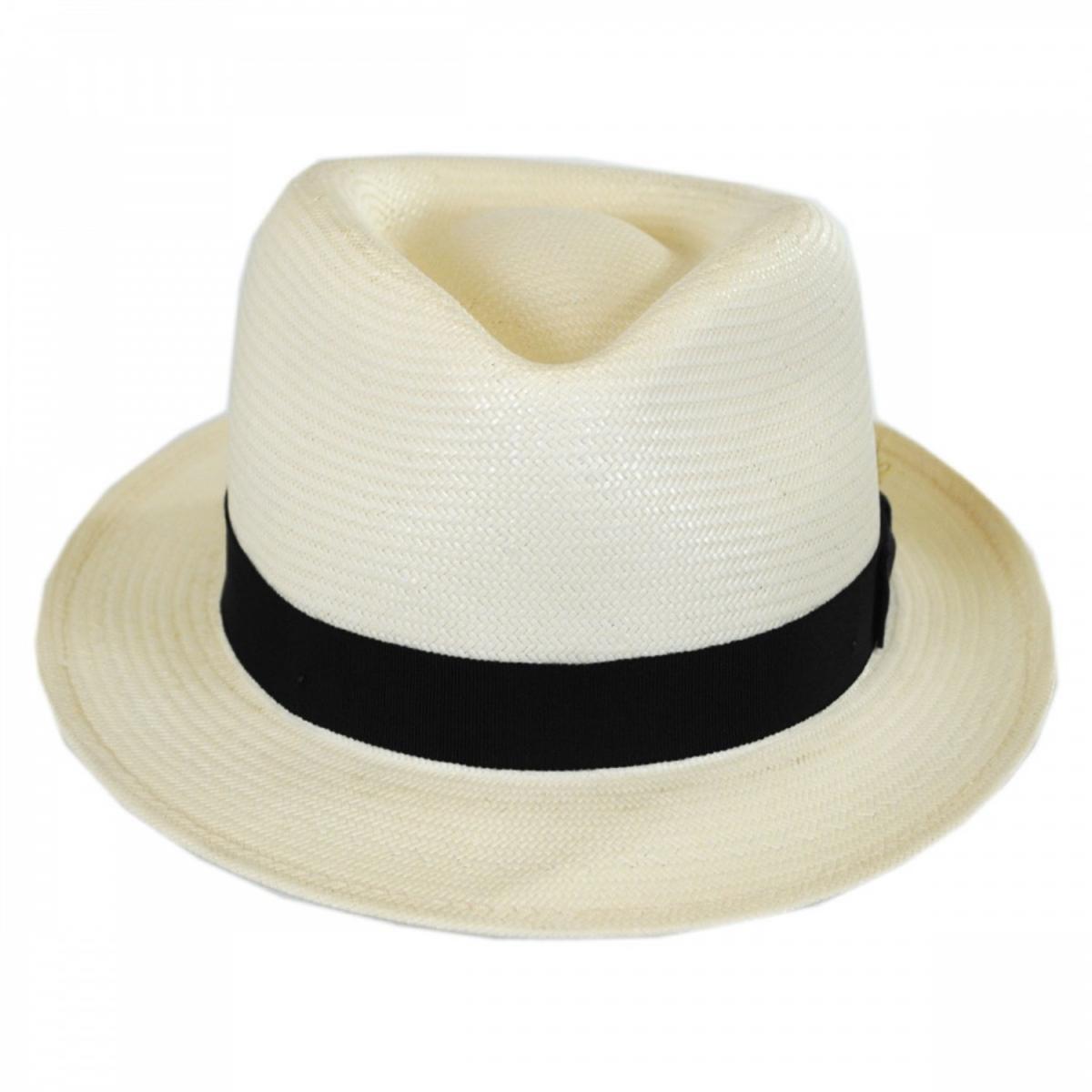 Bailey 1922 | Guthrie Shantung Straw Fedora Hat | 127840 | front | NATURAL/BLACK