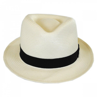 Bailey 1922 | Guthrie Shantung Straw Fedora Hat | 127840 | front | NATURAL/BLACK