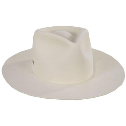 Betmar | Georgia Wide Brim Wool Felt Fedora Hat | 123173 | lead | WHISPER WHITE
