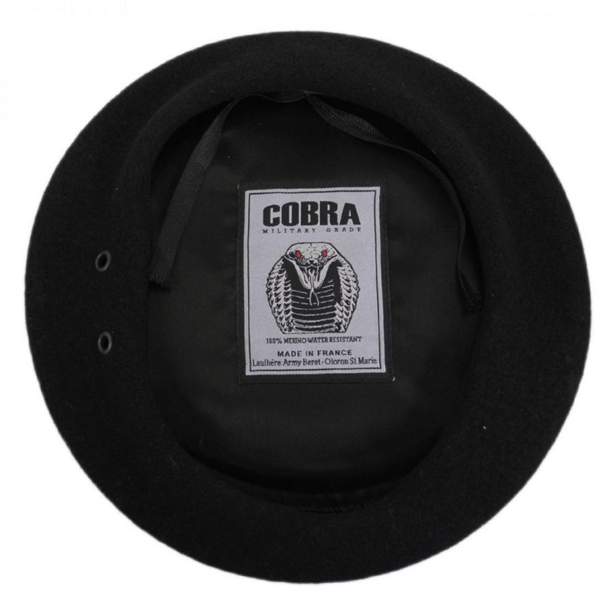 Heritage par Laulhere | Cobra Wool Military Beret | 151054 | under | NOIR