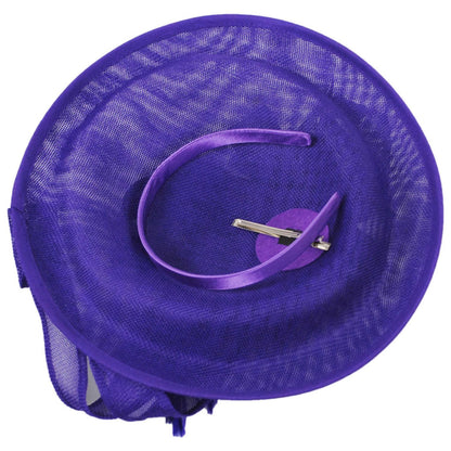 Sophia | Ribbon & Flax Linen Fabric Fascinator Hat | 122904 | under | PURPLE