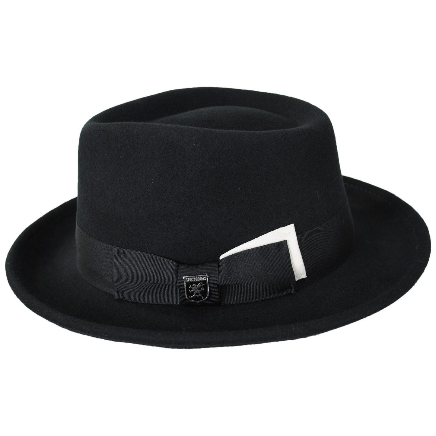 Stacy Adams | Mickey Wool Felt Fedora Hat | 130425 | profile | BLACK/WHITE