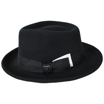 Stacy Adams | Mickey Wool Felt Fedora Hat | 130425 | profile | BLACK/WHITE