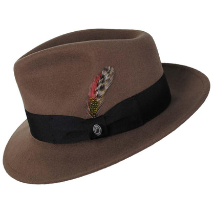 Jaxon Hats | C-Crown Crushable Wool Felt Fedora Hat | 135003 | profile | PECAN
