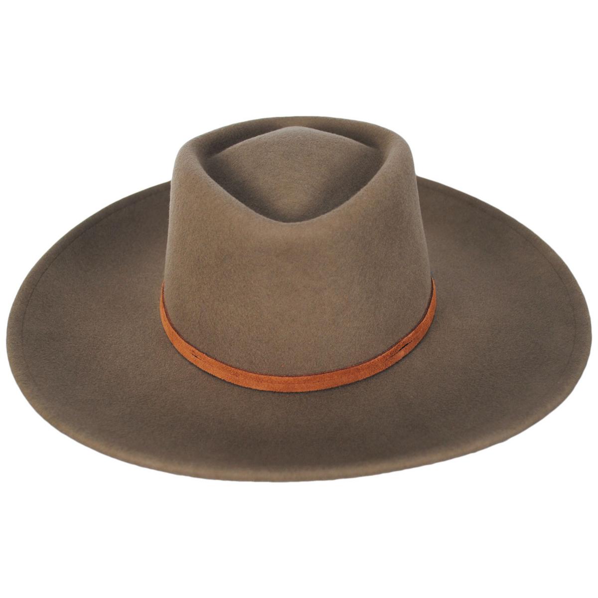 BRIXTON HATS | Brenton Convertabrim Wool Felt Fedora Hat | 135663 | front | TOBACCO BROWN