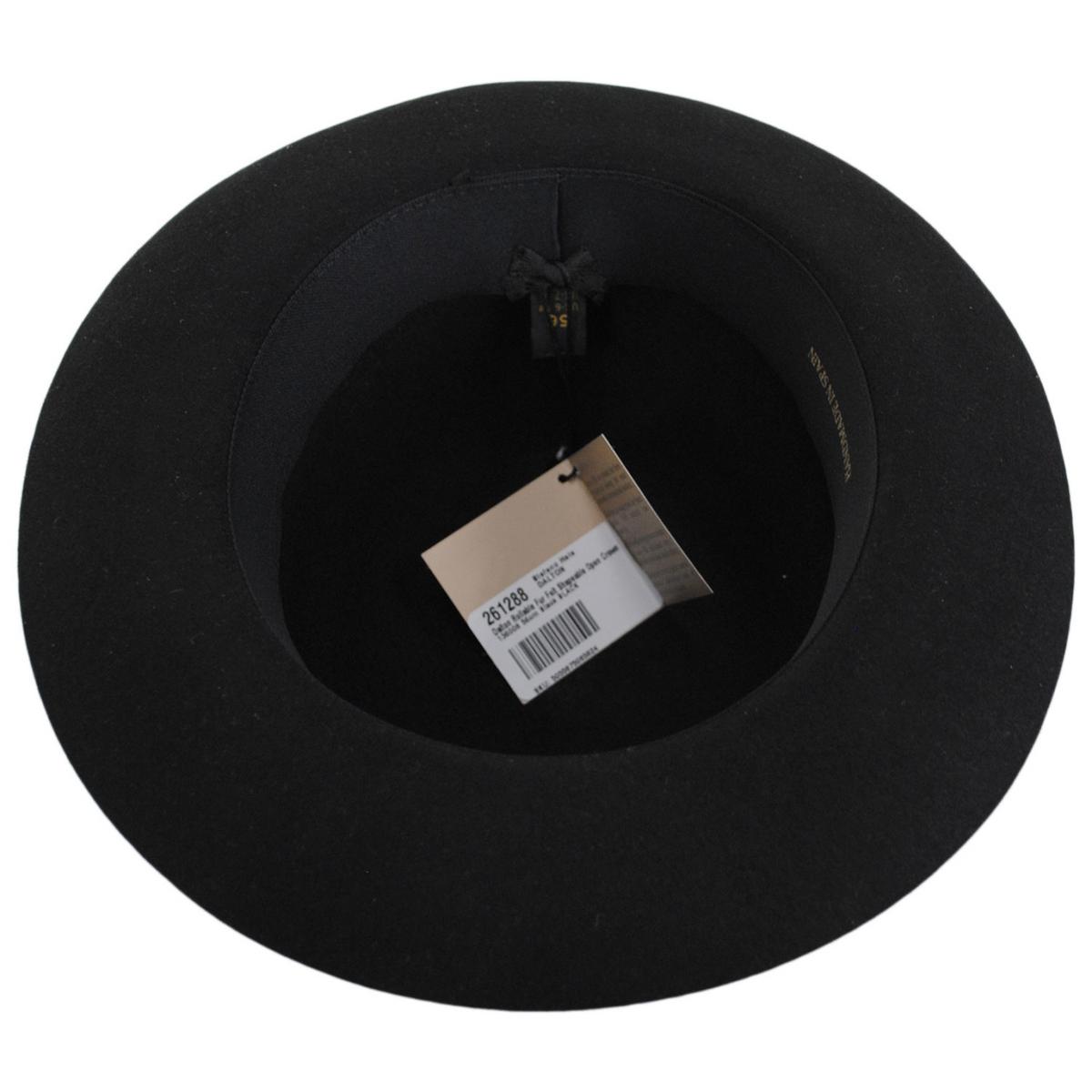 Stefeno Hats | Dalton Rollable Fur Felt Shapeable Open Crown Fedora Hat | 136008 | under | BLACK