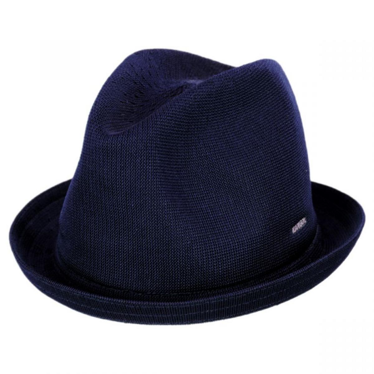 Kangol | Tropic Playa Stingy Brim Fedora Hat | 140518 | lead | NAVY