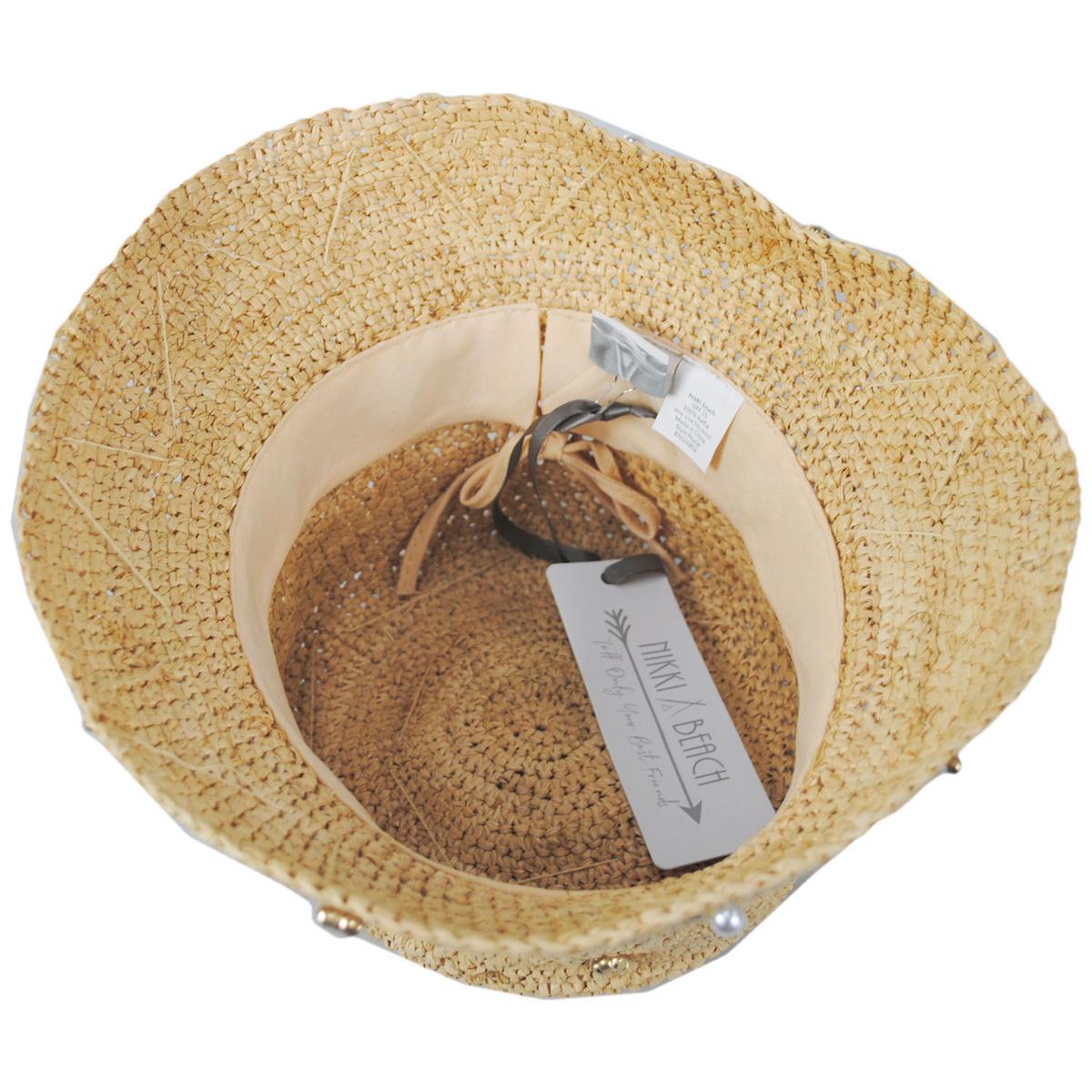 NIKKI BEACH | Pearle Raffia Straw Bucket Hat | 102656 | under | NATURAL