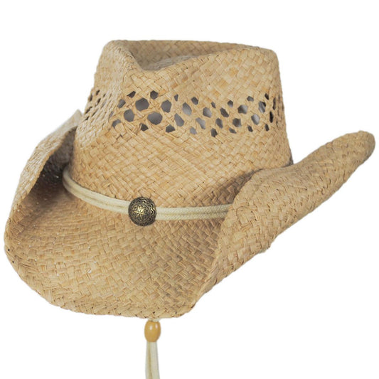 Jaxon Hats | Maggie May Raffia Straw Western Hat | 126502 | lead | NATURAL