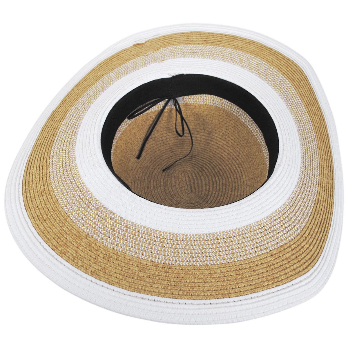 Jeanne Simmons | Striations Toyo Straw Swinger Sun Hat | 101812 | under | WHITE