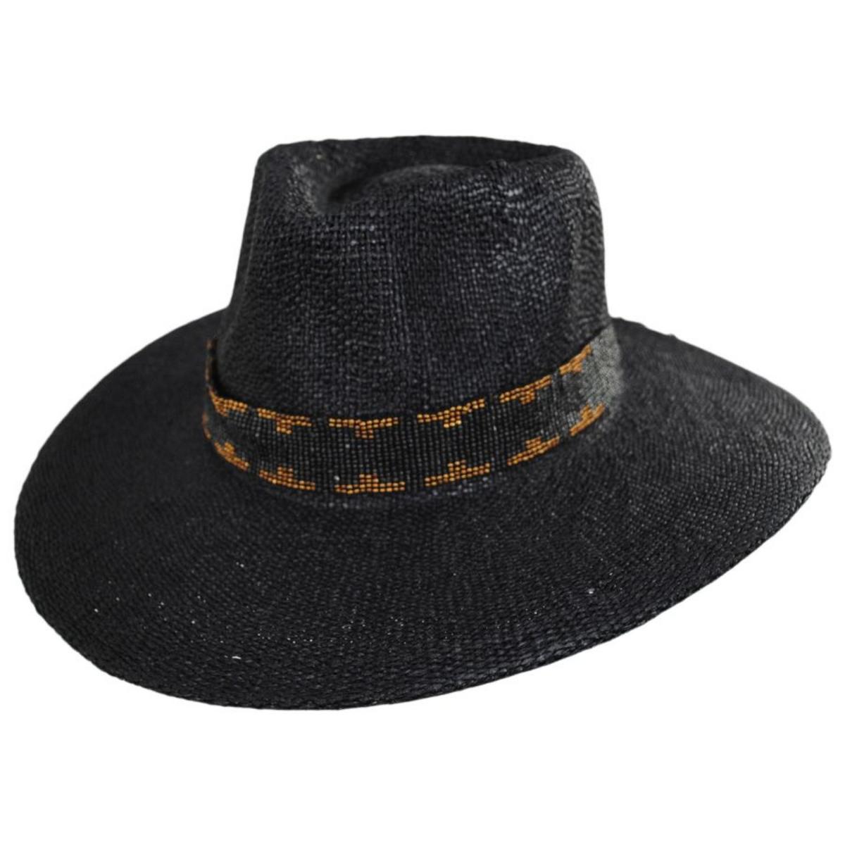 NIKKI BEACH | Twilight Toyo Straw Fedora Hat | 102714 | lead | BLACK