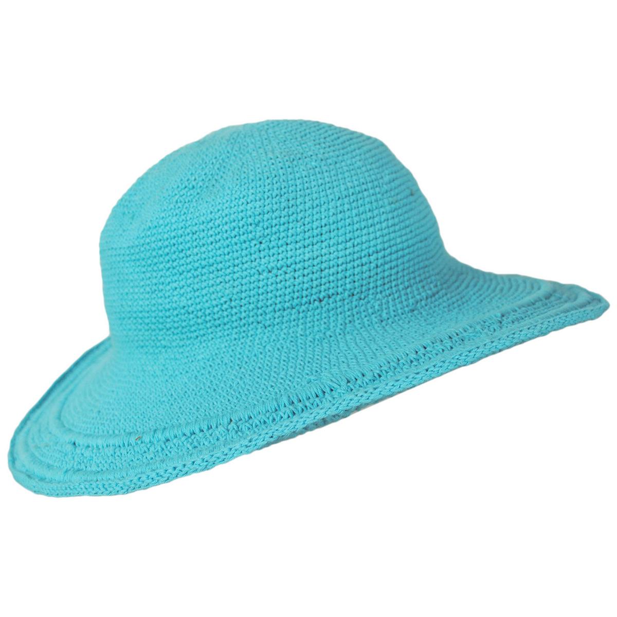 San Diego Hat Company | Bali Cotton Crochet Sun Hat  | 108934 | profile | AQUAMARINE