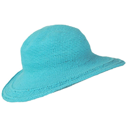 San Diego Hat Company | Bali Cotton Crochet Sun Hat  | 108934 | profile | AQUAMARINE
