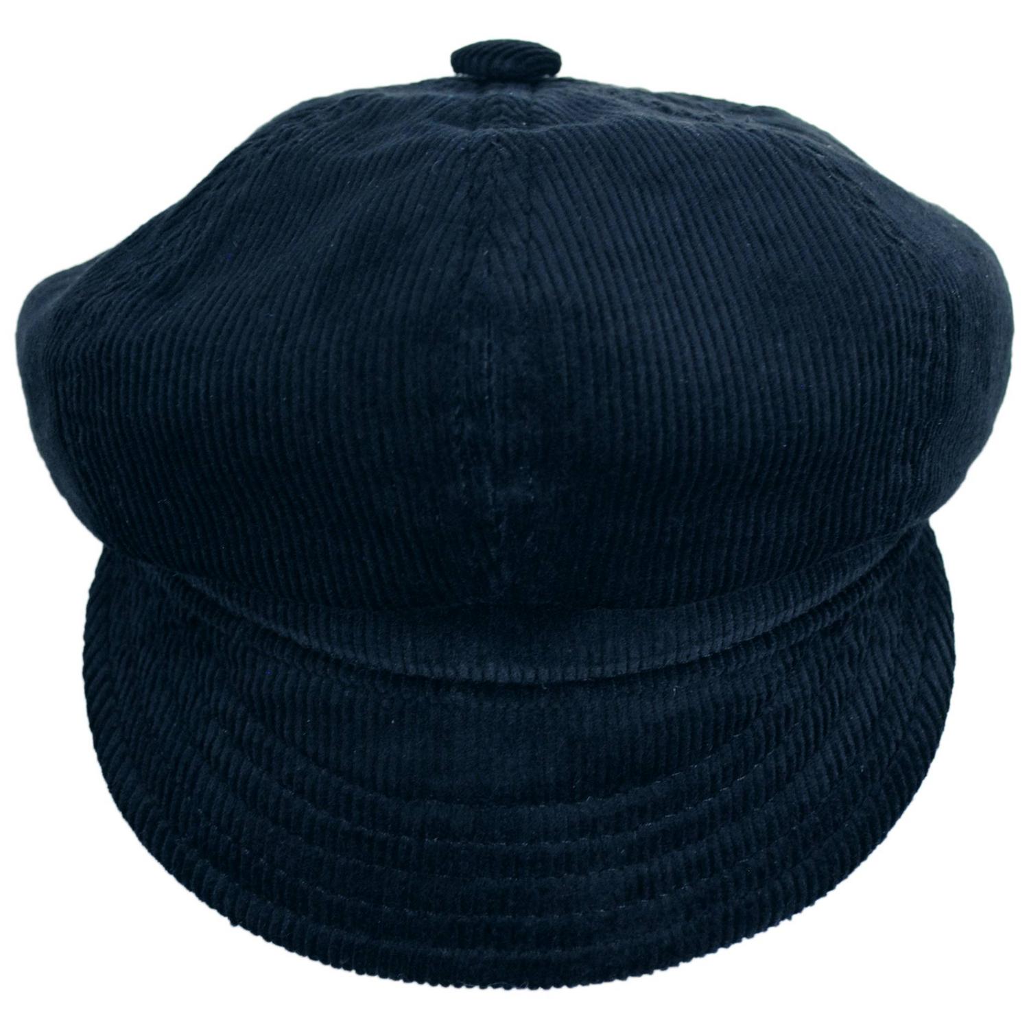NEW YORK HAT CO | Cotton Corduroy Spitfire Newsboy Cap | 161111 | front | NAVY