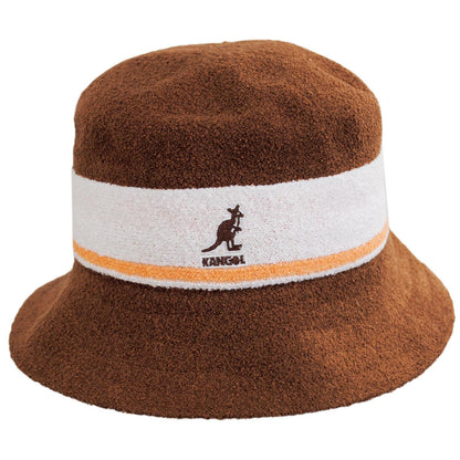 Kangol | Bermuda Stripe Bucket Hat | 185729 | front | MAHOGANY