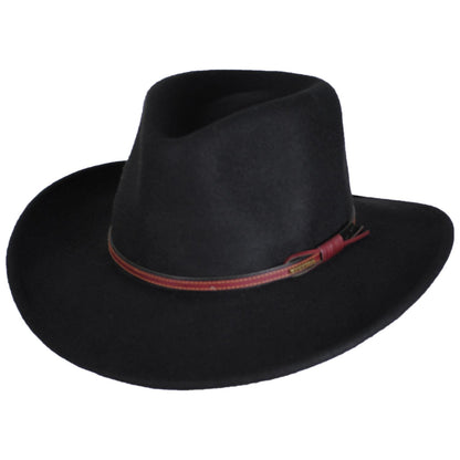 Stetson | Bozeman Crushable Wool Felt Outback Hat | 130692 | lead | BLACK