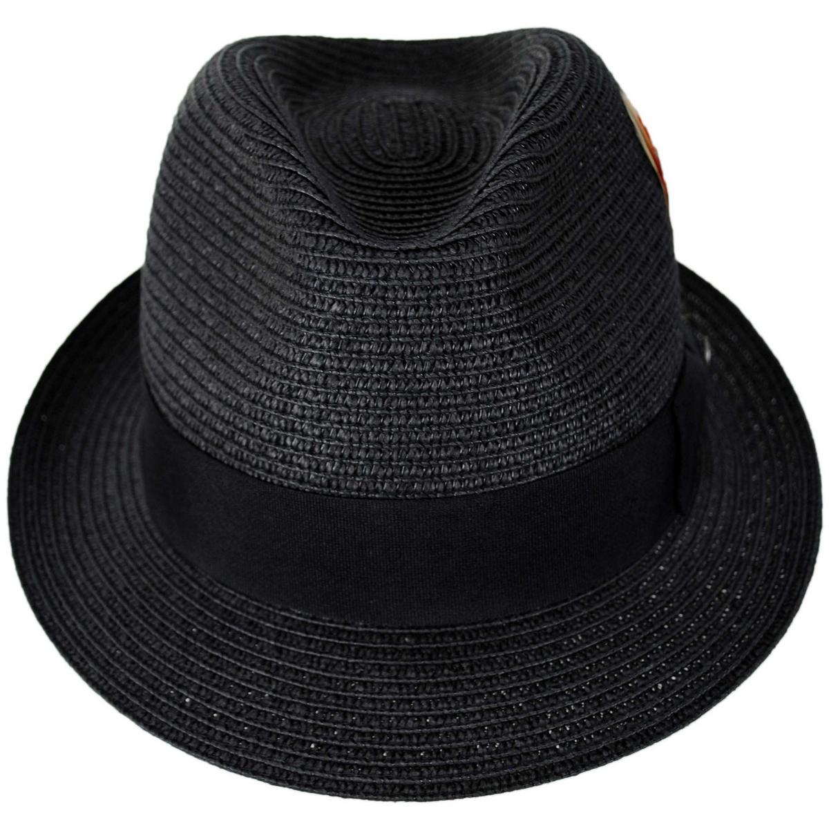Jaxon Hats | Toyo Straw Braid Trilby Fedora Hat | 128500 | front | BLACK