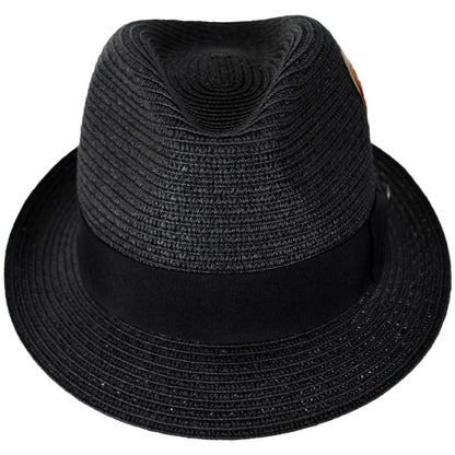 Jaxon Hats | Toyo Straw Braid Trilby Fedora Hat | 128500 | front | BLACK