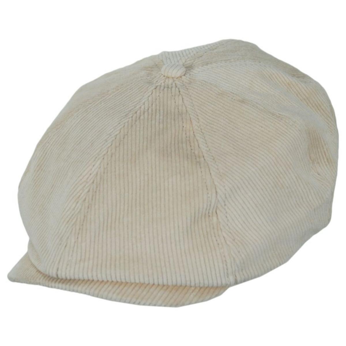 BRIXTON HATS | Brood Cotton Corduroy Newsboy Cap - White Cap | 161531WC | lead | WHITE CAP