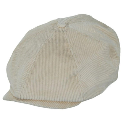 BRIXTON HATS | Brood Cotton Corduroy Newsboy Cap - White Cap | 161531WC | lead | WHITE CAP
