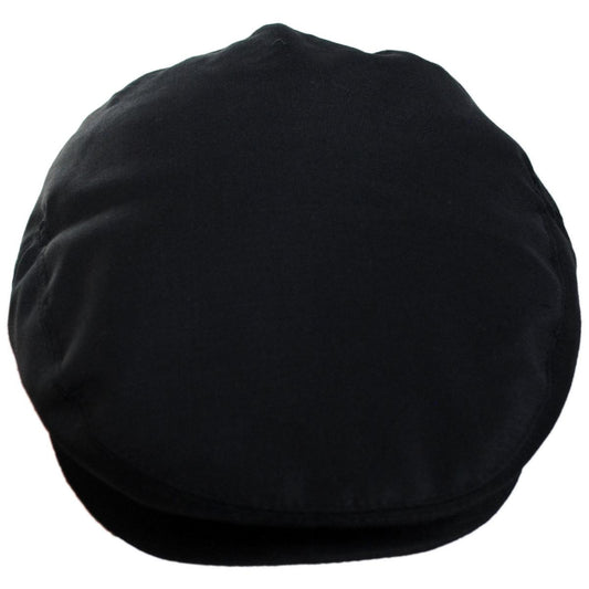 Baskerville Hat Company | Elverton Wool Solid Ivy Cap | 167602 | front | BLACK