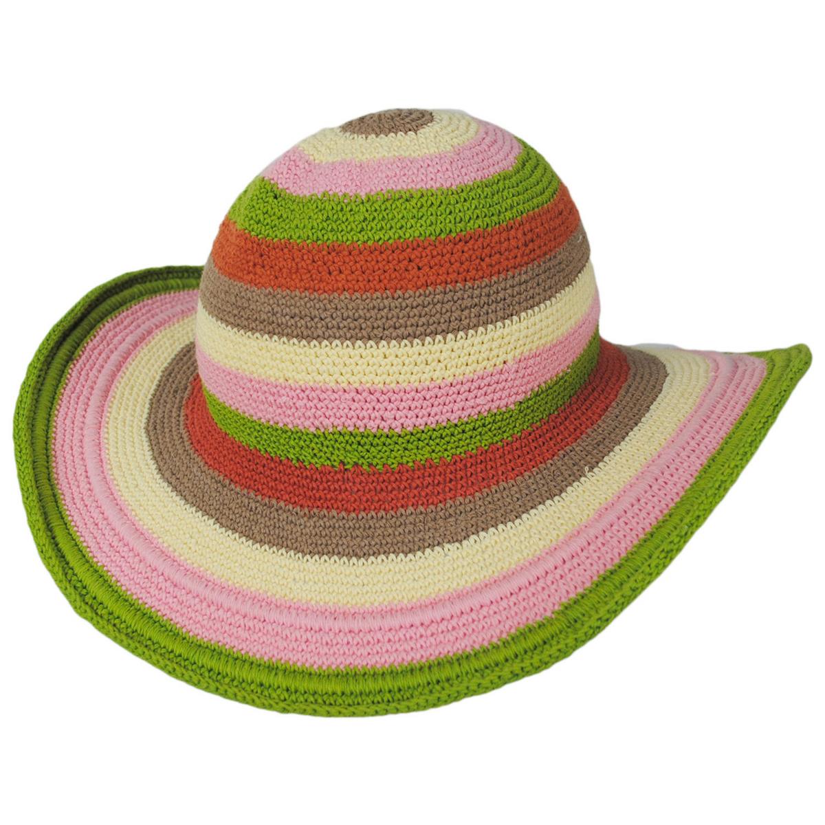 San Diego Hat Company | Java Striped Cotton Crochet Sun Hat | 108935 | lead | MULTI STRIPE
