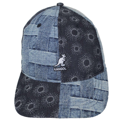Kangol | Denim Mashup Strapback Baseball Cap Dad Hat | 201132 | front | BLUE PICNIC