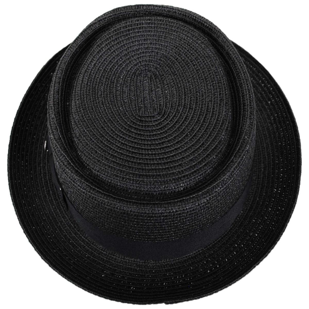 Jaxon Hats | Toyo Straw Braid Pork Pie Hat | 128501 | top | BLACK
