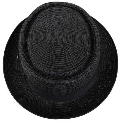 Jaxon Hats | Toyo Straw Braid Pork Pie Hat | 128501 | top | BLACK