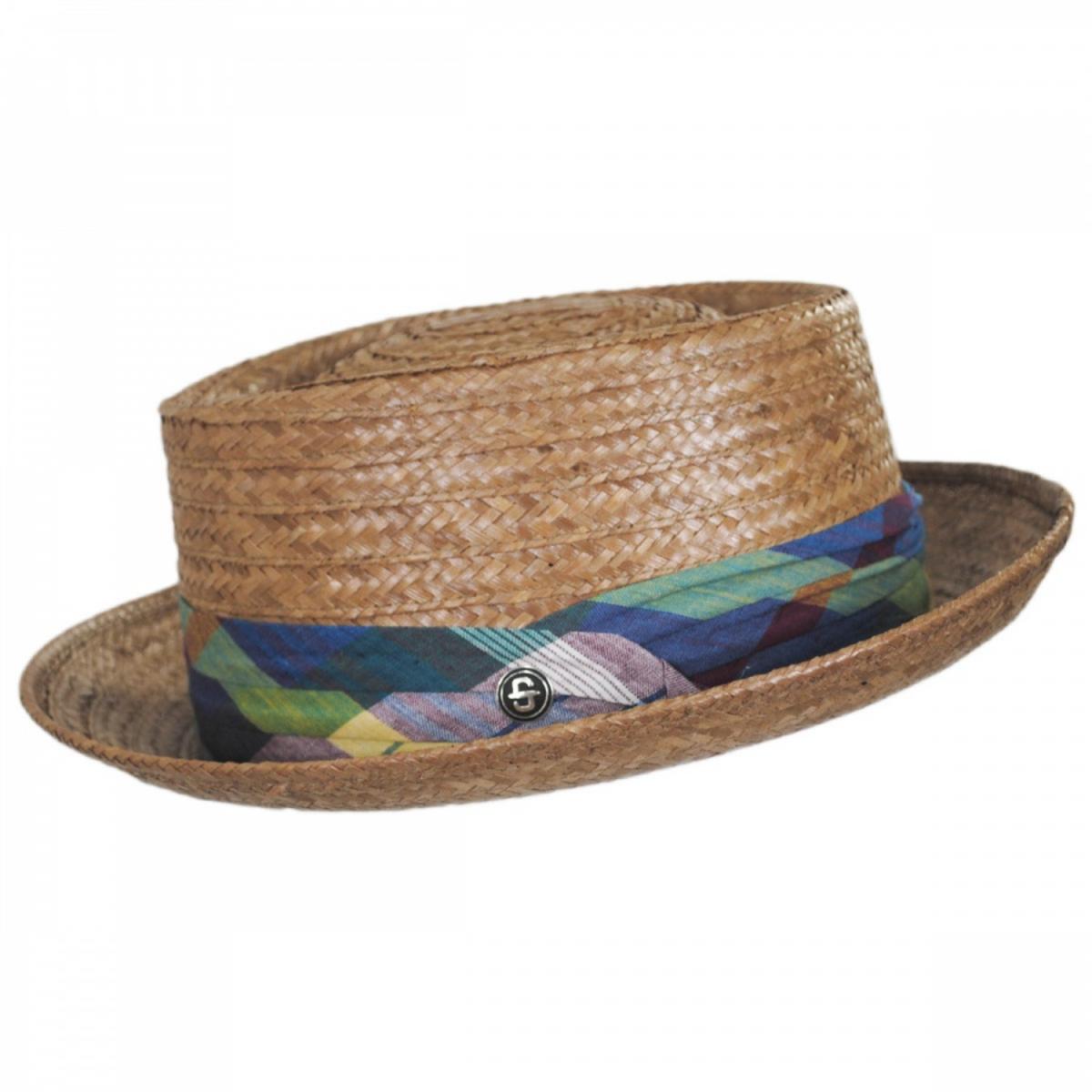 Stetson | Madrigal Coconut Straw Pork Pie Hat | 126923 | profile | BROWN