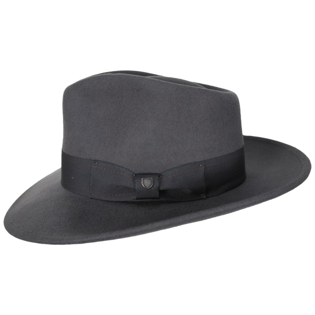 BRIXTON HATS | Swindle Convertabrim Wool Felt Fedora Hat | 135605 | profile | GREY/GREY
