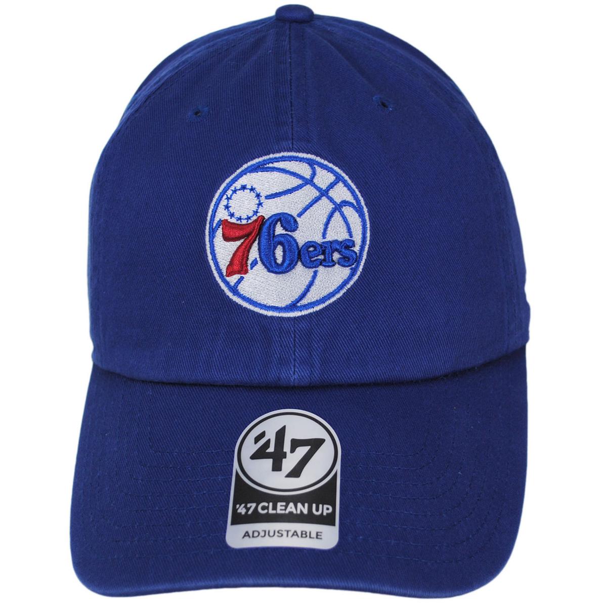 47 Brand | Philadelphia 76ers NBA Clean Up Strapback Baseball Cap Dad Hat | 204110 | front | ROYAL BLUE