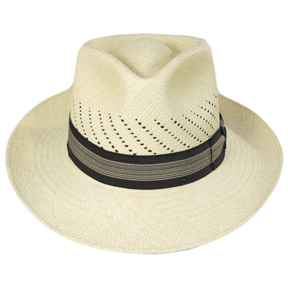 Bigalli | Salvatore Vented Panama Straw Fedora Hat | 129234 | front | NATURAL